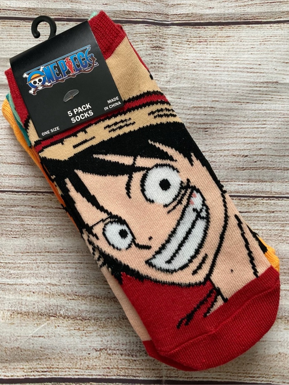 Ripple Junction One Piece Straw Hat Anime 5 Pack Character Ankle Socks NWT